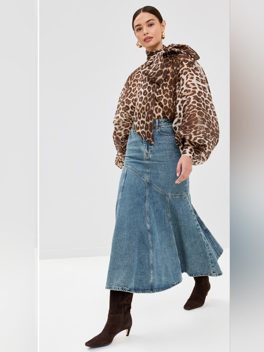 Denim Illustration Skirt